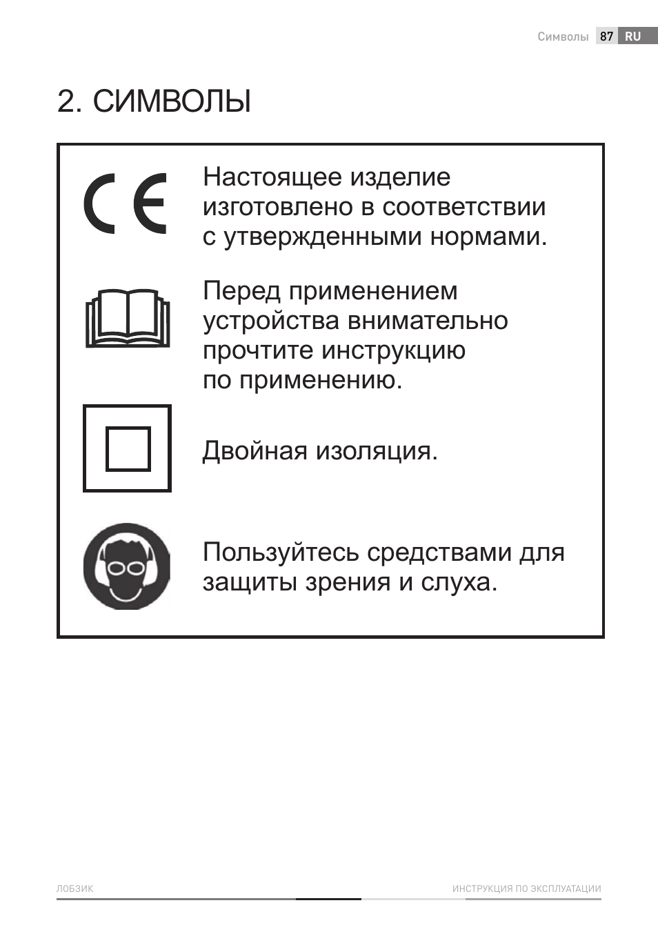 Символы | Fieldmann FDP 2002-E User Manual | Page 87 / 102