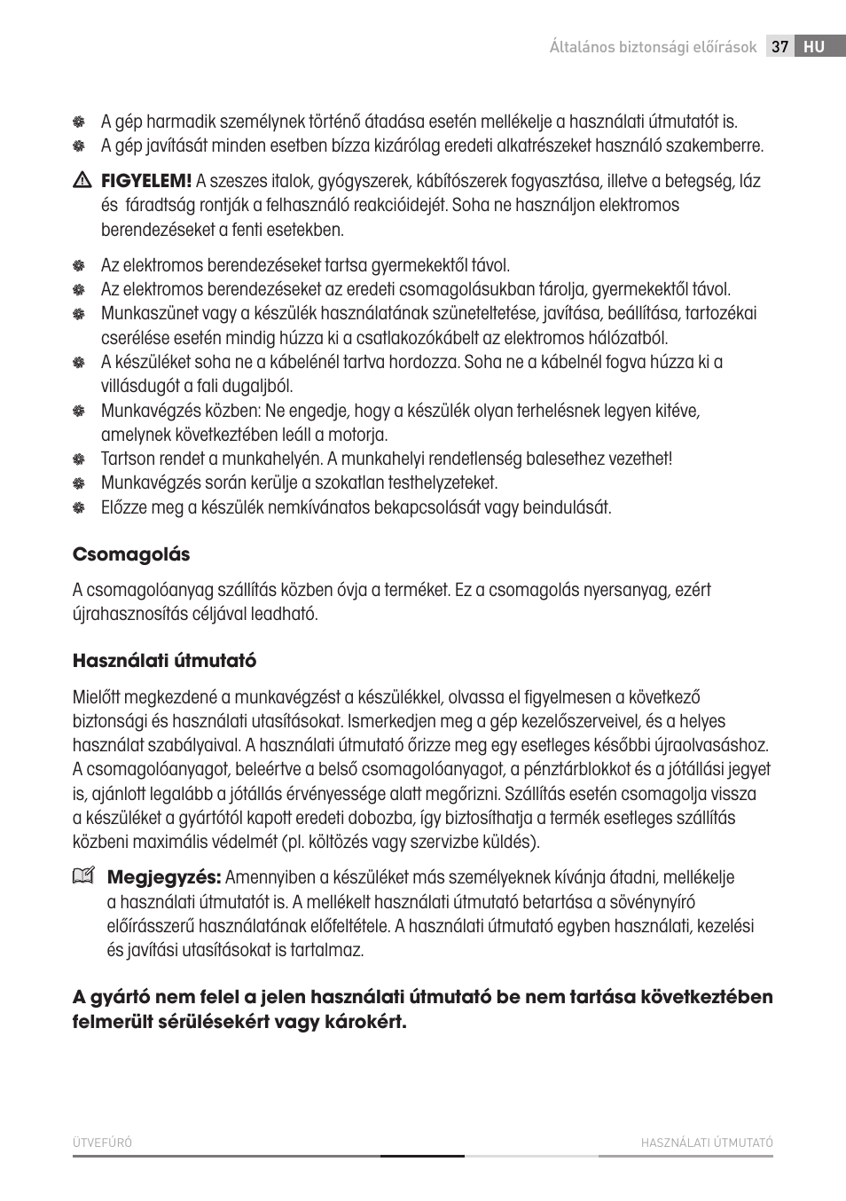 Fieldmann FDV 2002-E User Manual | Page 37 / 64