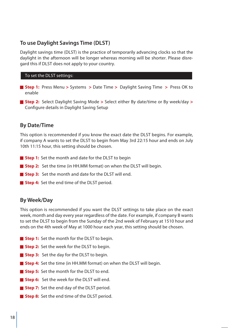 By date/time, By week/day | FingerTec FMM-100 User Manual | Page 18 / 38