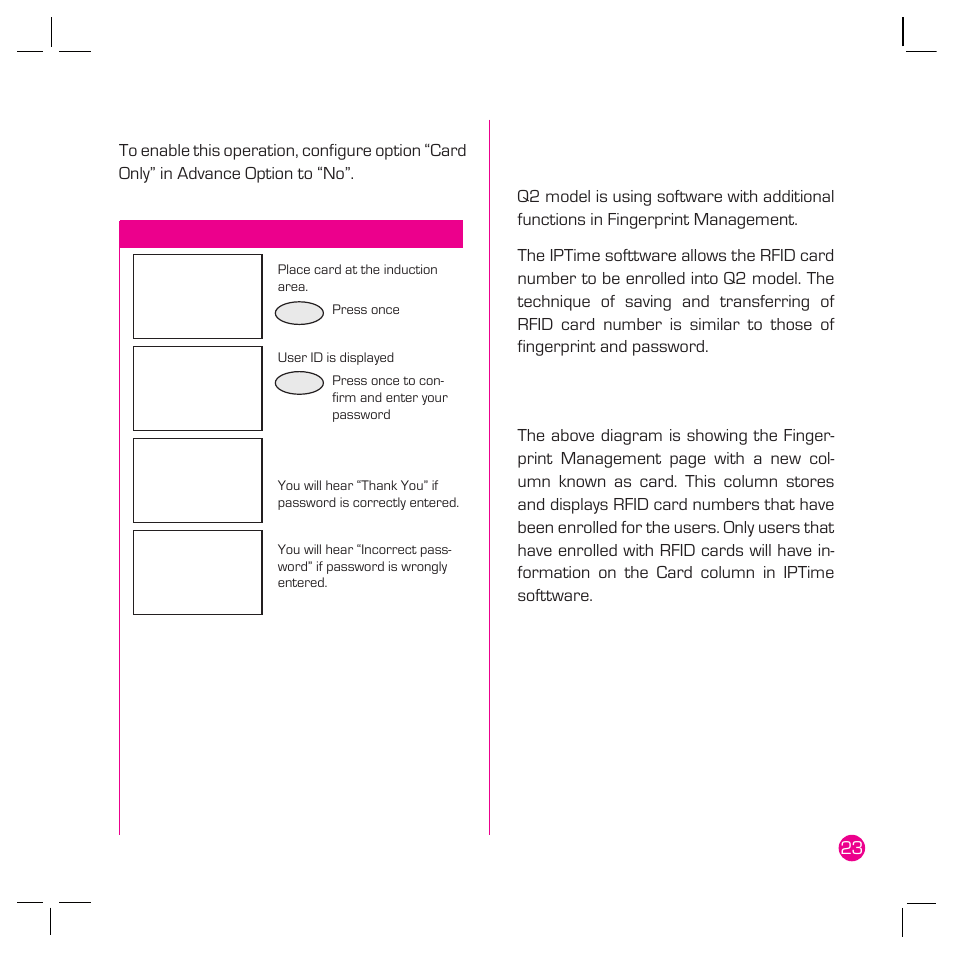 Iptime software, Fingerprint management | FingerTec Q2 User Manual | Page 24 / 49