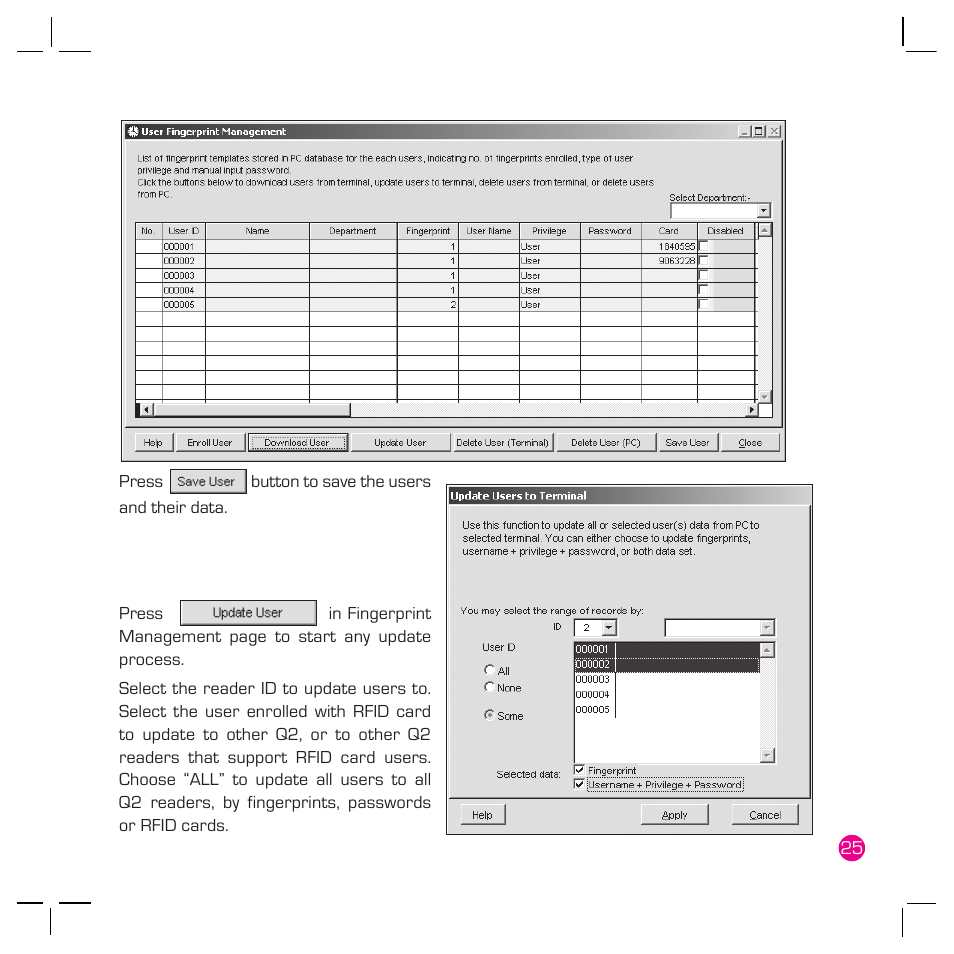 FingerTec Q2 User Manual | Page 26 / 49