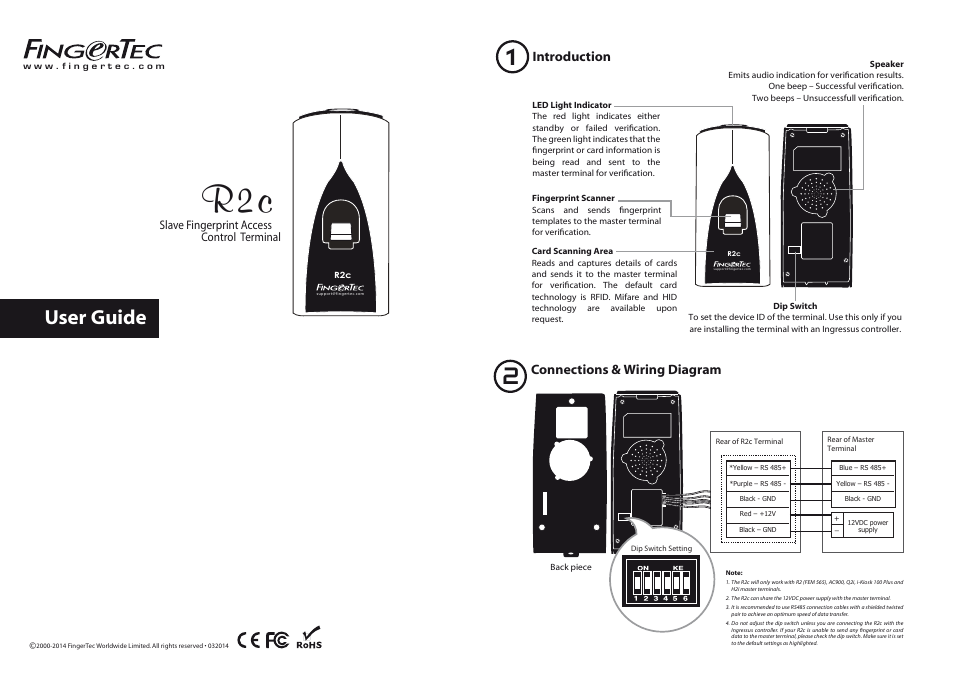 FingerTec R2c Manual User Manual | 2 pages