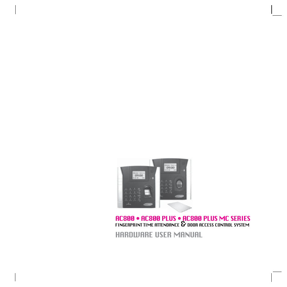 Hardware user manual | FingerTec AC800 Plus MC User Manual | Page 2 / 63