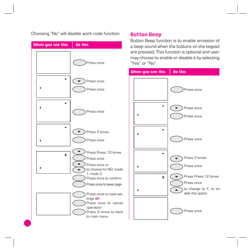 Button beep | FingerTec AC800 Plus MC User Manual | Page 47 / 63