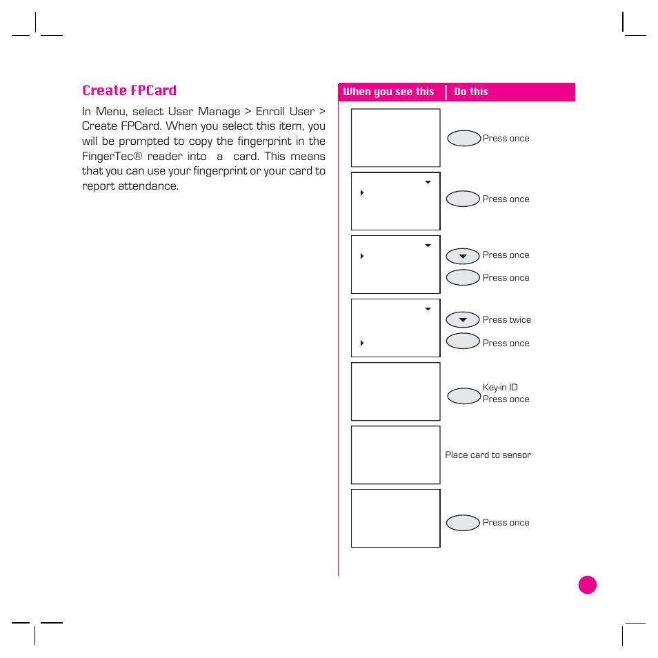 6create fpcard | FingerTec AC800 Plus MC User Manual | Page 56 / 63