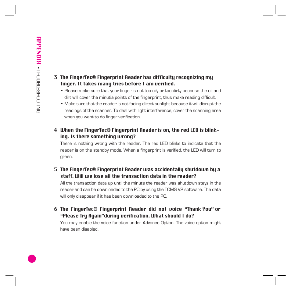Appendix | FingerTec AC800 Plus MC User Manual | Page 61 / 63