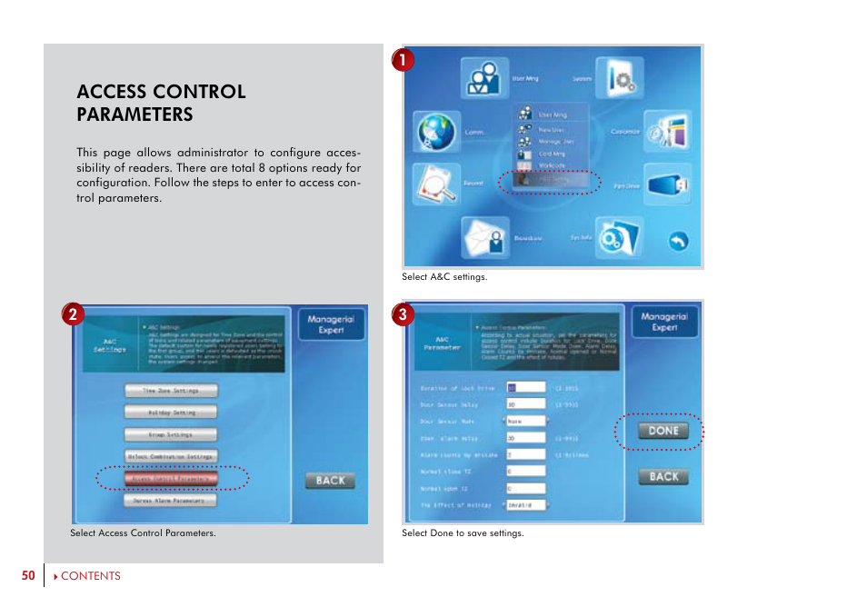 Access control parameters | FingerTec i-Kiosk 100 Plus Manual User Manual | Page 50 / 97