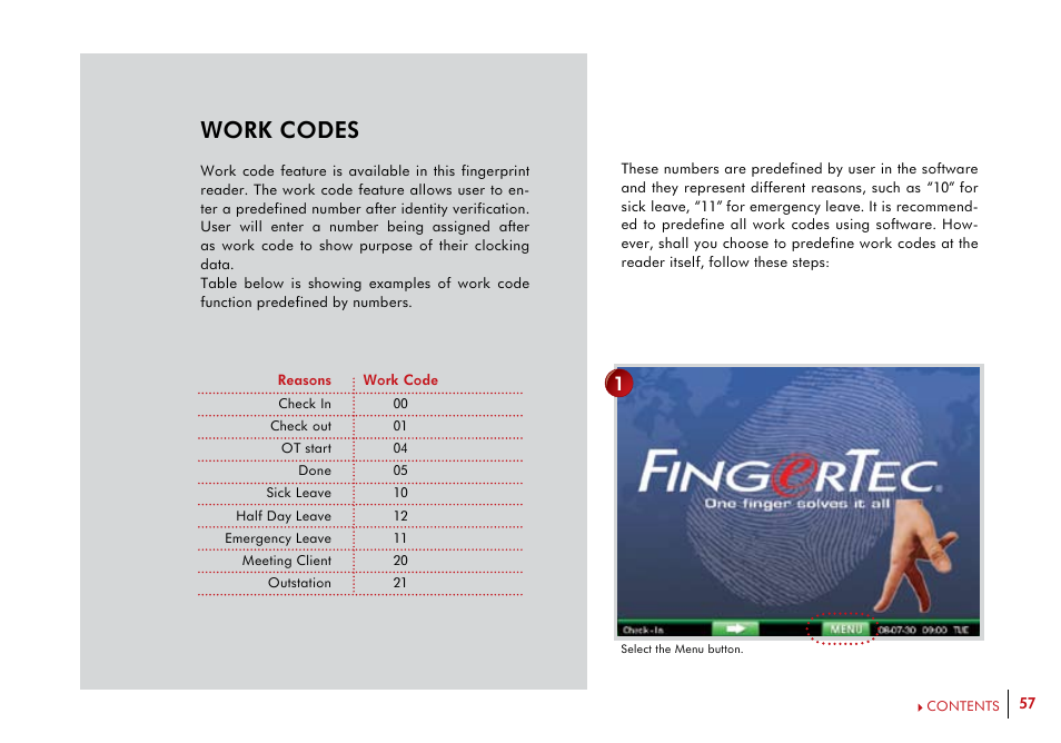 Work codes | FingerTec i-Kiosk 100 Plus Manual User Manual | Page 57 / 97