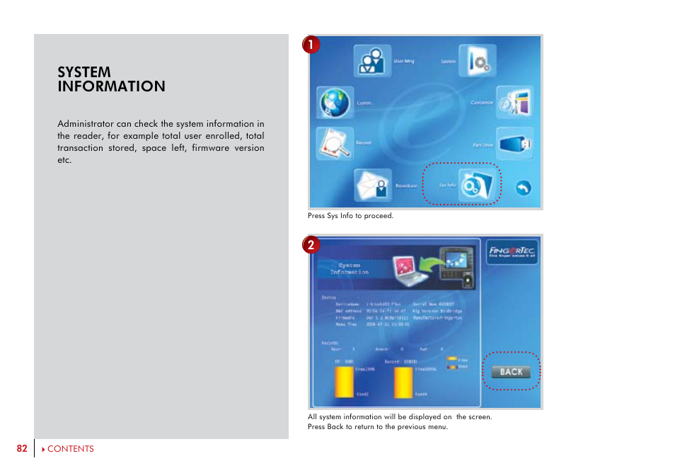 System information | FingerTec i-Kiosk 100 Plus Manual User Manual | Page 82 / 97