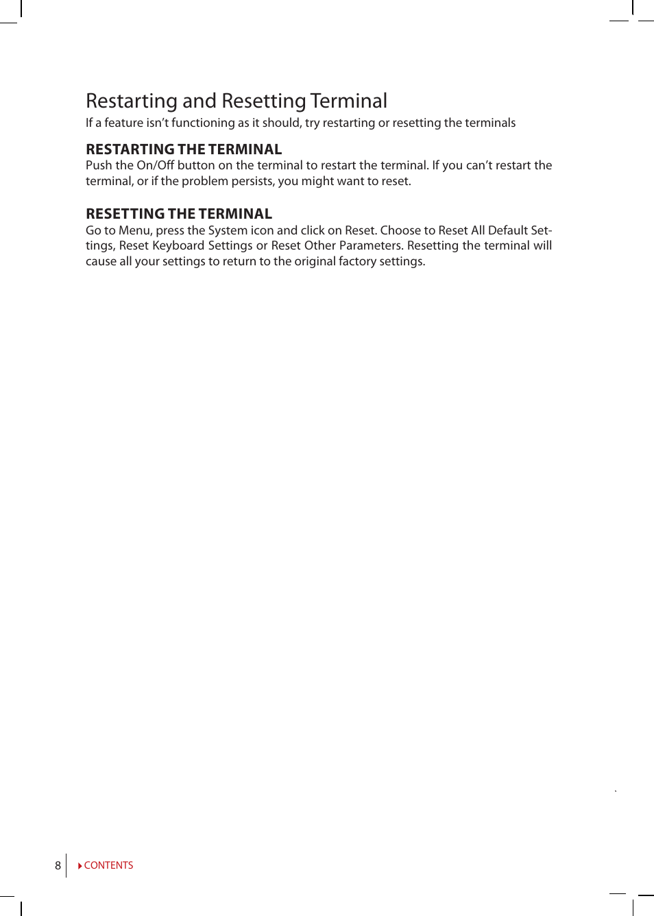 Restarting and resetting terminal | FingerTec Q2i Manual User Manual | Page 8 / 29
