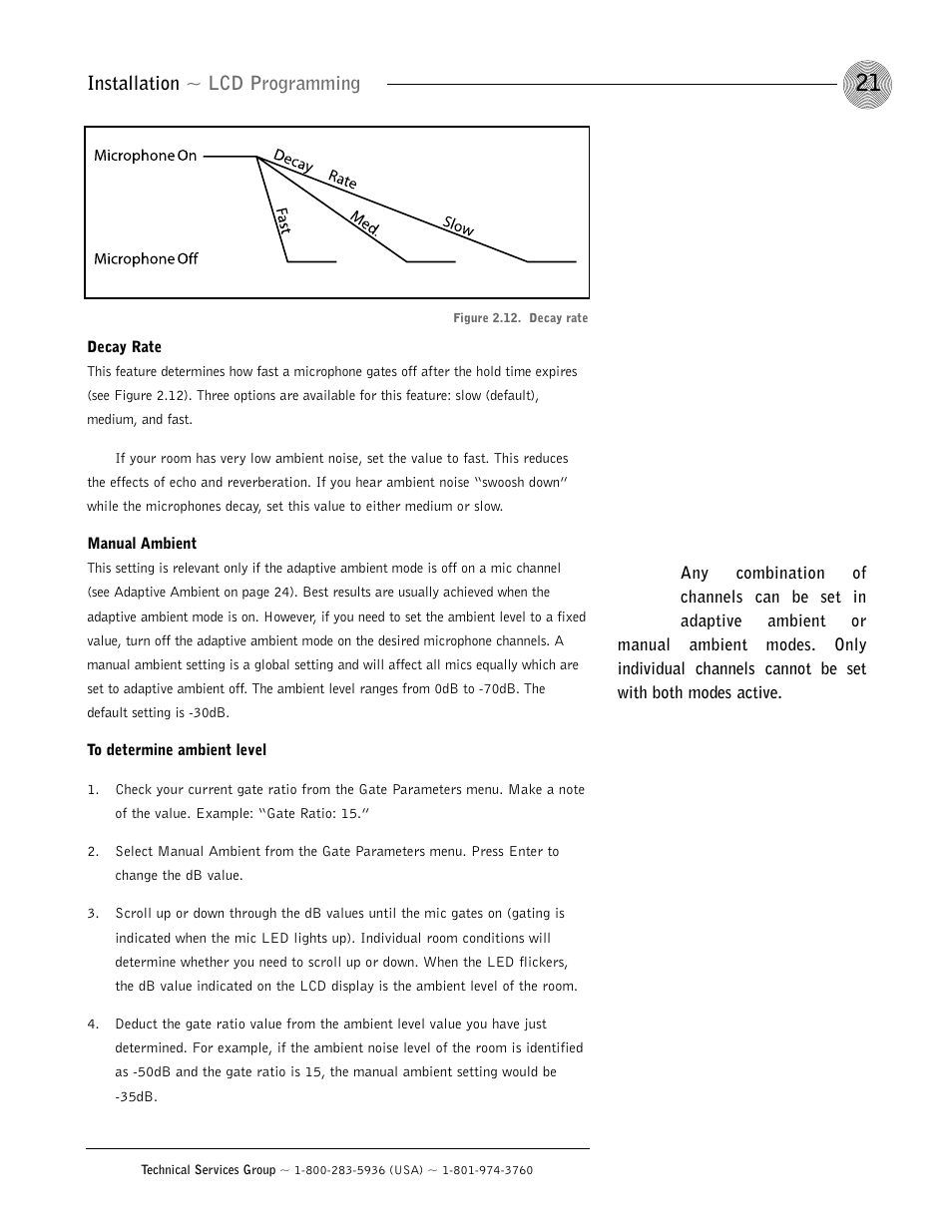 Installation ~ lcd programming | ClearOne AP400 User Manual | Page 25 / 74