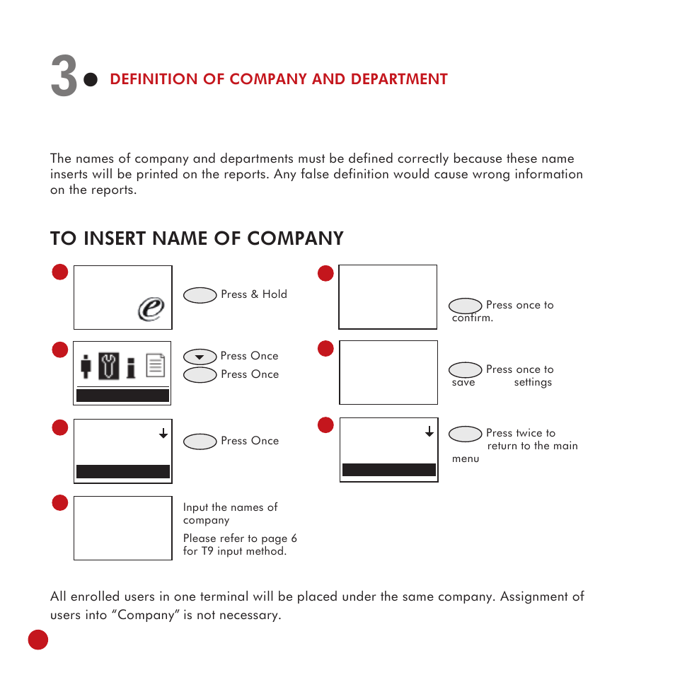 Definition of company and 18-21, Department | FingerTec TA100 DIY User Manual | Page 22 / 56