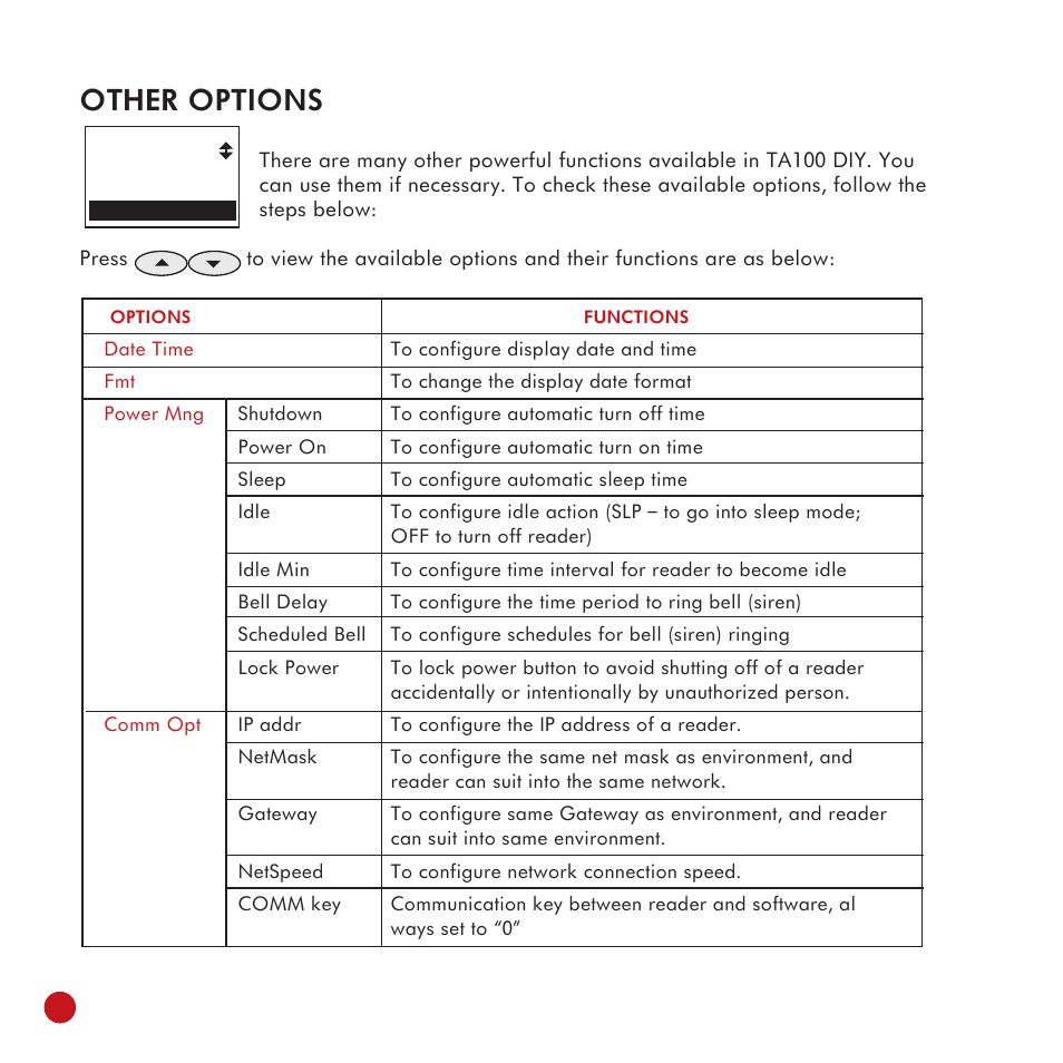 Other options | FingerTec TA100 DIY User Manual | Page 46 / 56