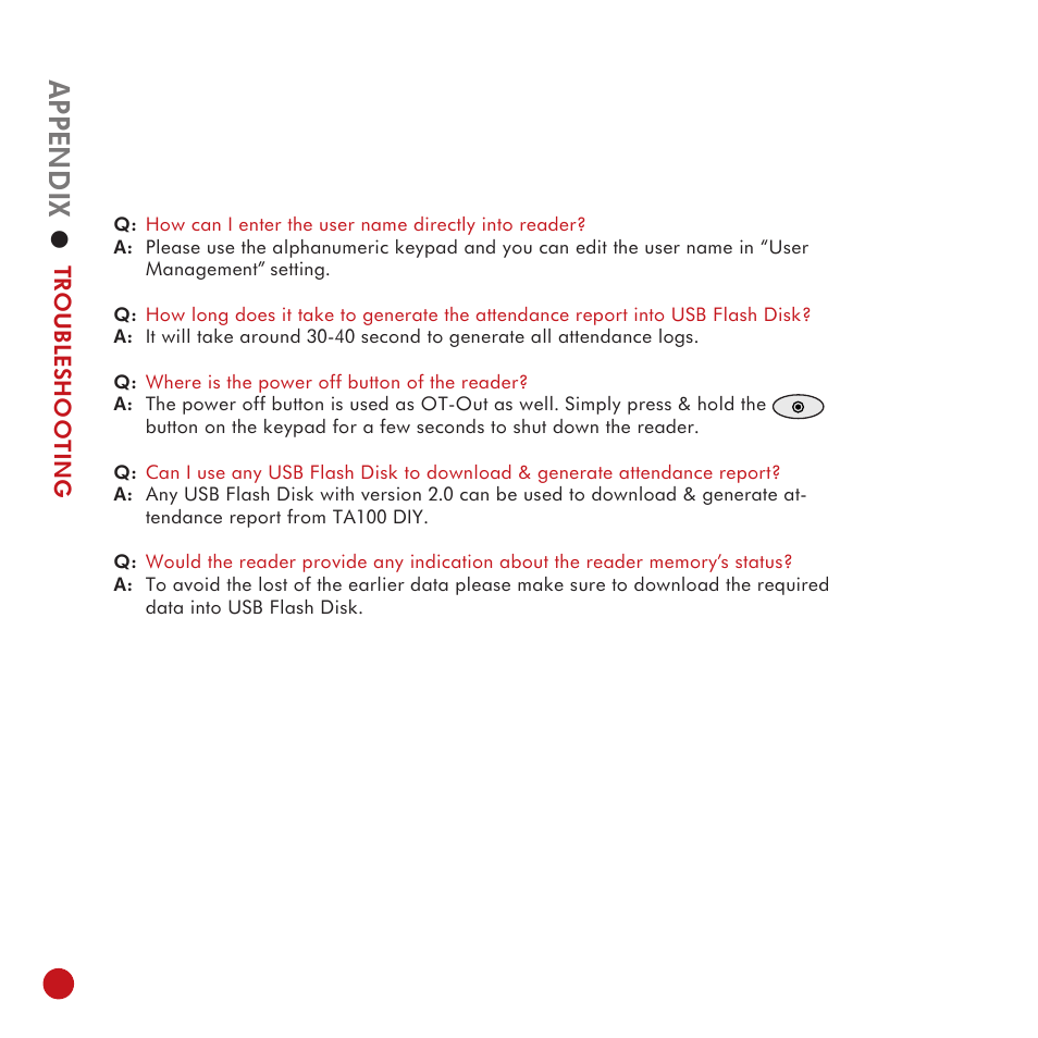 Appendix | FingerTec TA100 DIY User Manual | Page 54 / 56