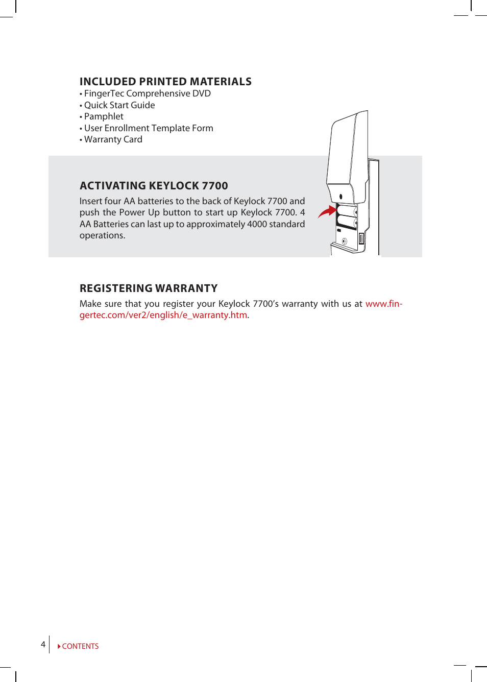 FingerTec Keylock 7700 User Manual | Page 4 / 18
