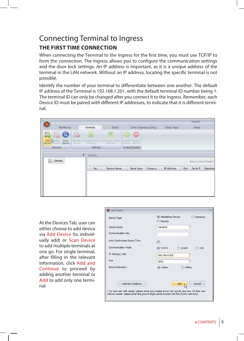 Connecting terminal to ingress | FingerTec m-Kadex Manual User Manual | Page 9 / 17