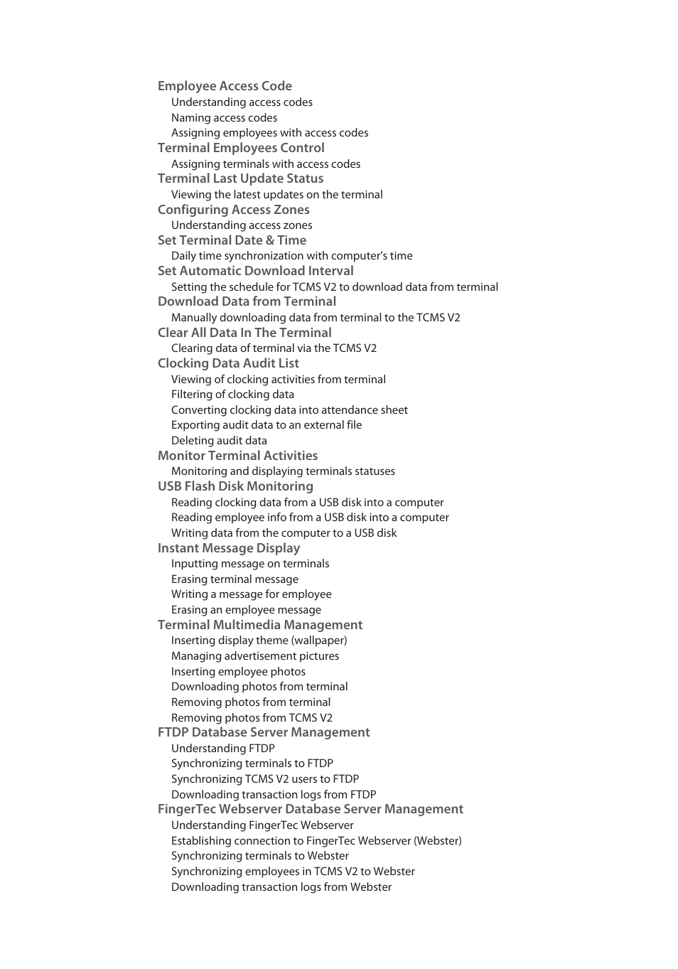 FingerTec TCMS V2 User Manual | Page 5 / 97