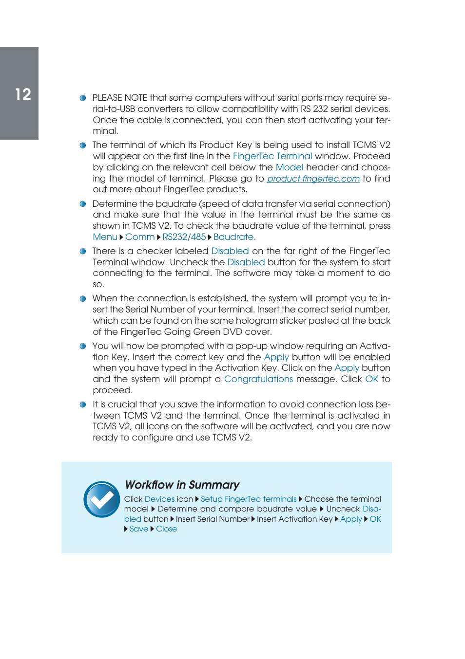 Workfl ow in summary | FingerTec TCMS V2 (Abridged Vesion) User Manual | Page 11 / 46