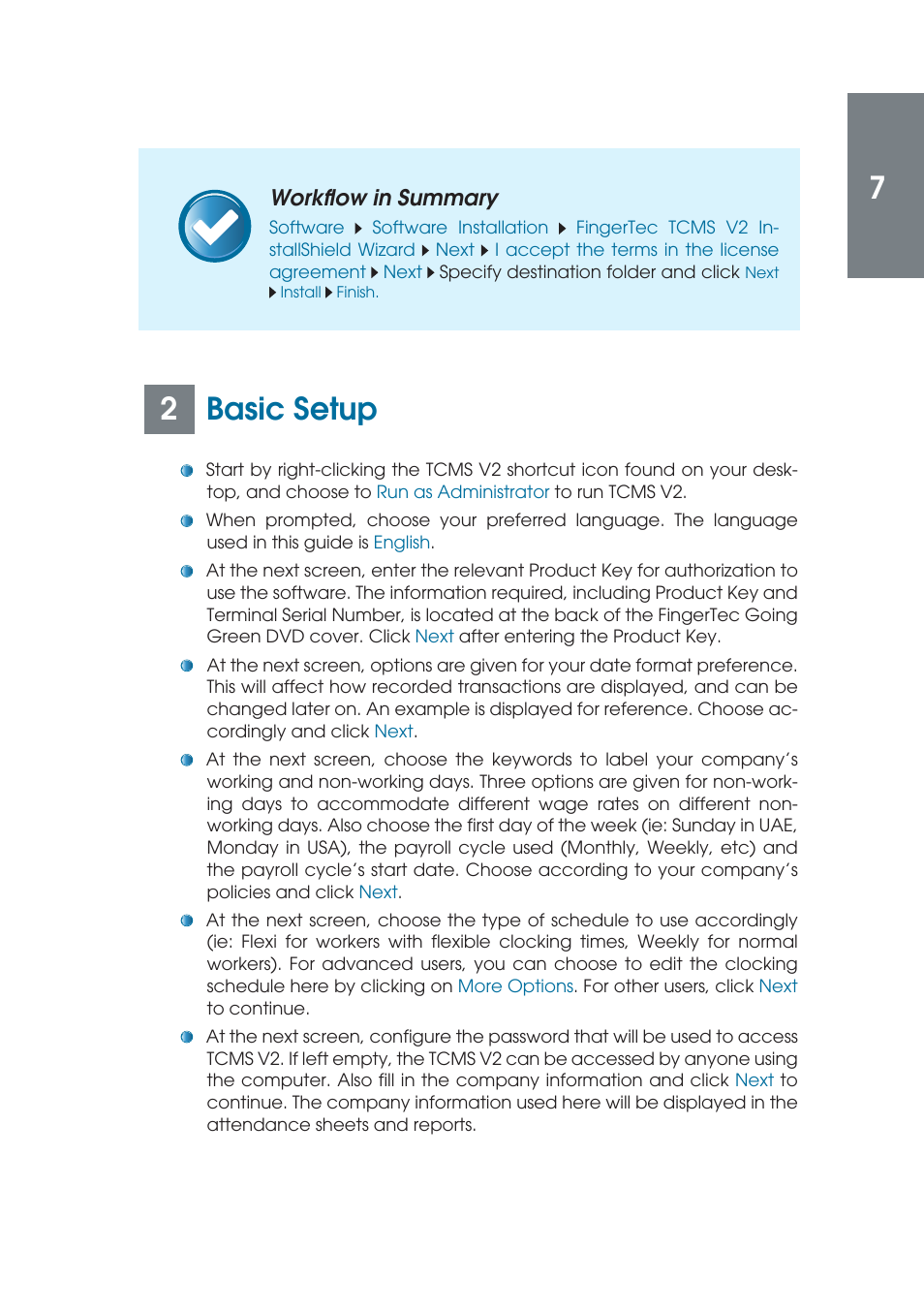 2basic setup | FingerTec TCMS V2 (Abridged Vesion) User Manual | Page 6 / 46