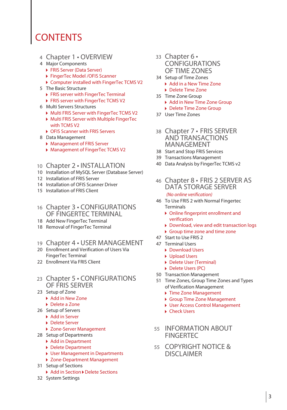 FingerTec FRIS II User Manual | Page 2 / 55