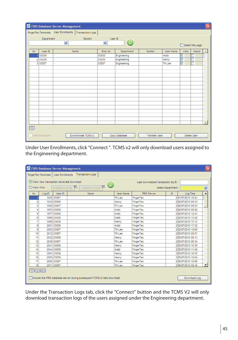 FingerTec FRIS II User Manual | Page 44 / 55