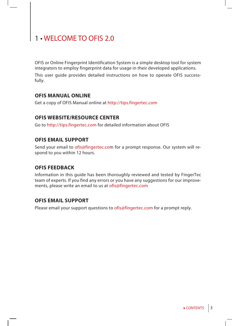 1 • welcome to ofis 2.0 | FingerTec OFIS - SDK 1.0 User Manual User Manual | Page 3 / 12