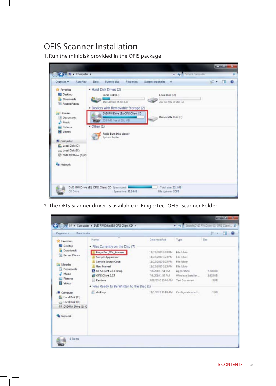 Ofis scanner installation | FingerTec OFIS - SDK 1.0 User Manual User Manual | Page 5 / 12