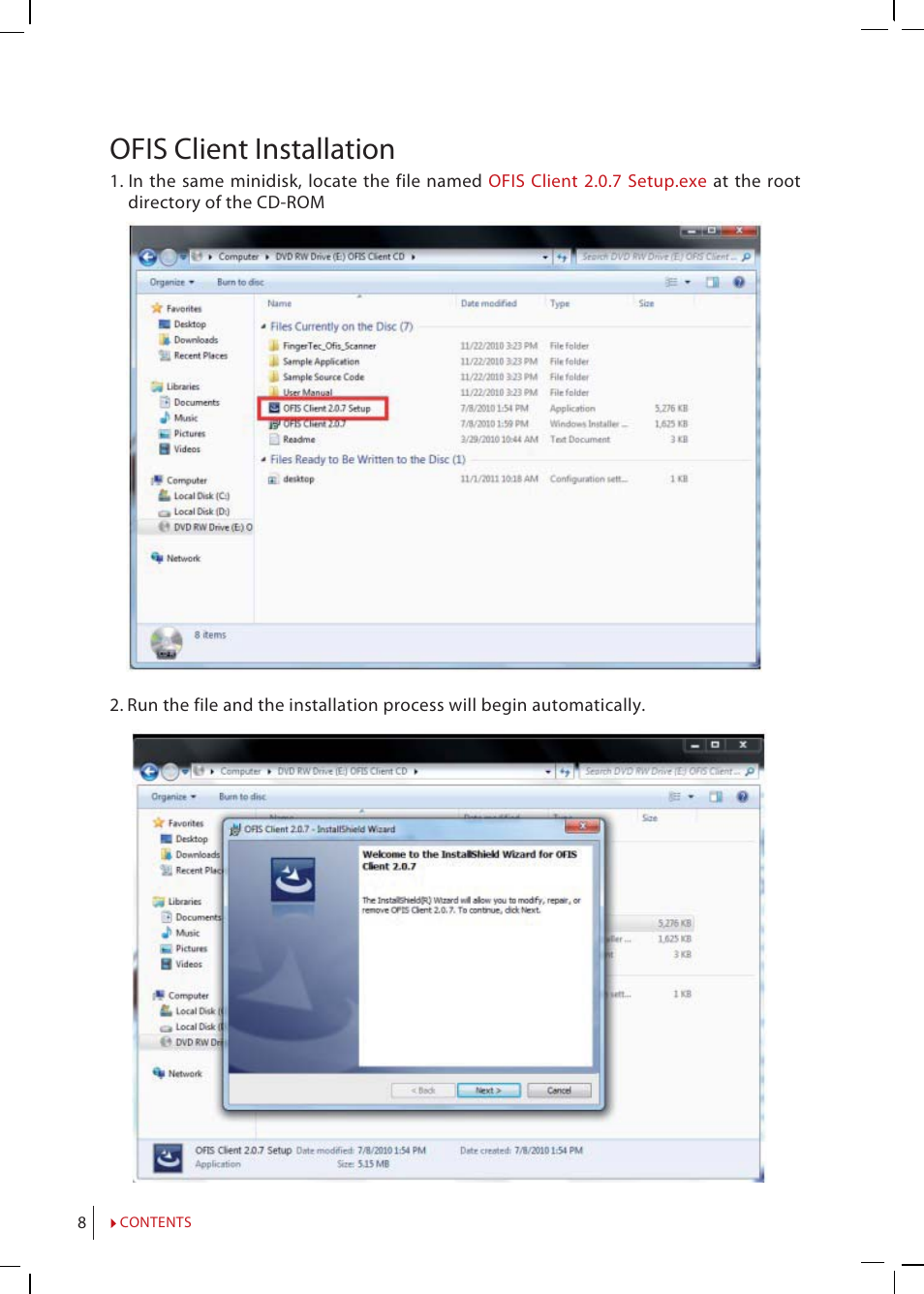 Ofis client installation | FingerTec OFIS - SDK 1.0 User Manual User Manual | Page 8 / 12