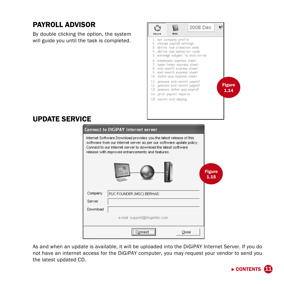 Payroll advisor, Update service | FingerTec DiGiPAY User Manual | Page 14 / 74