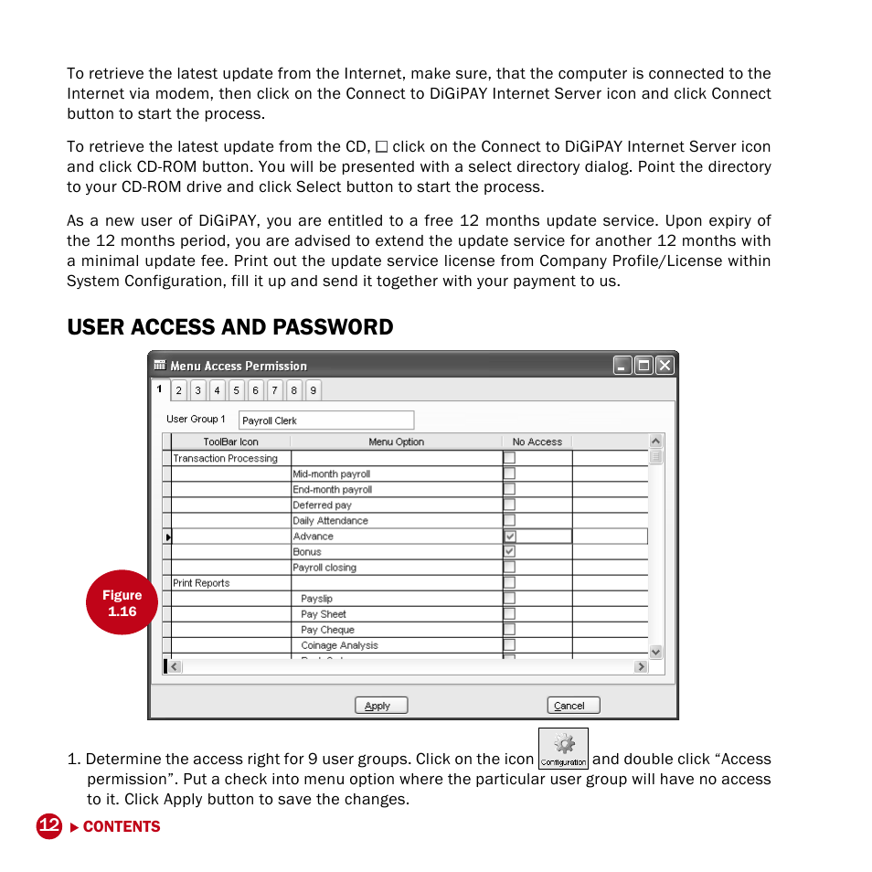 User access and password | FingerTec DiGiPAY User Manual | Page 15 / 74