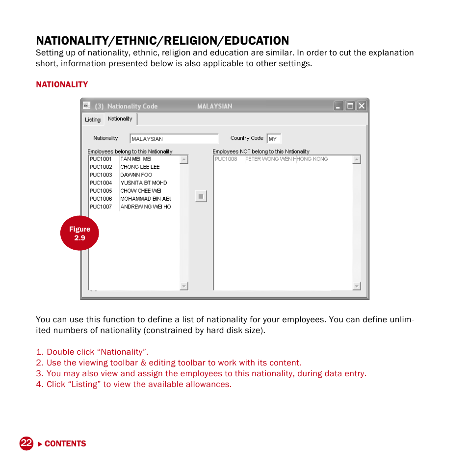 Nationality/ethnic/religion/education | FingerTec DiGiPAY User Manual | Page 25 / 74