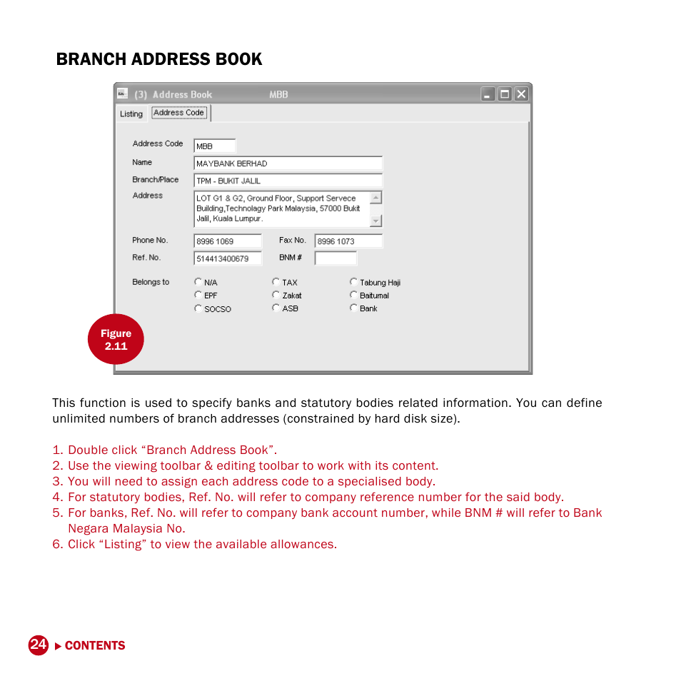 Branch address book | FingerTec DiGiPAY User Manual | Page 27 / 74