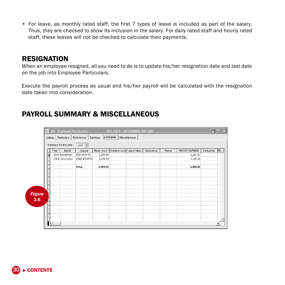 Resignation, Payroll summary & miscellaneous | FingerTec DiGiPAY User Manual | Page 33 / 74