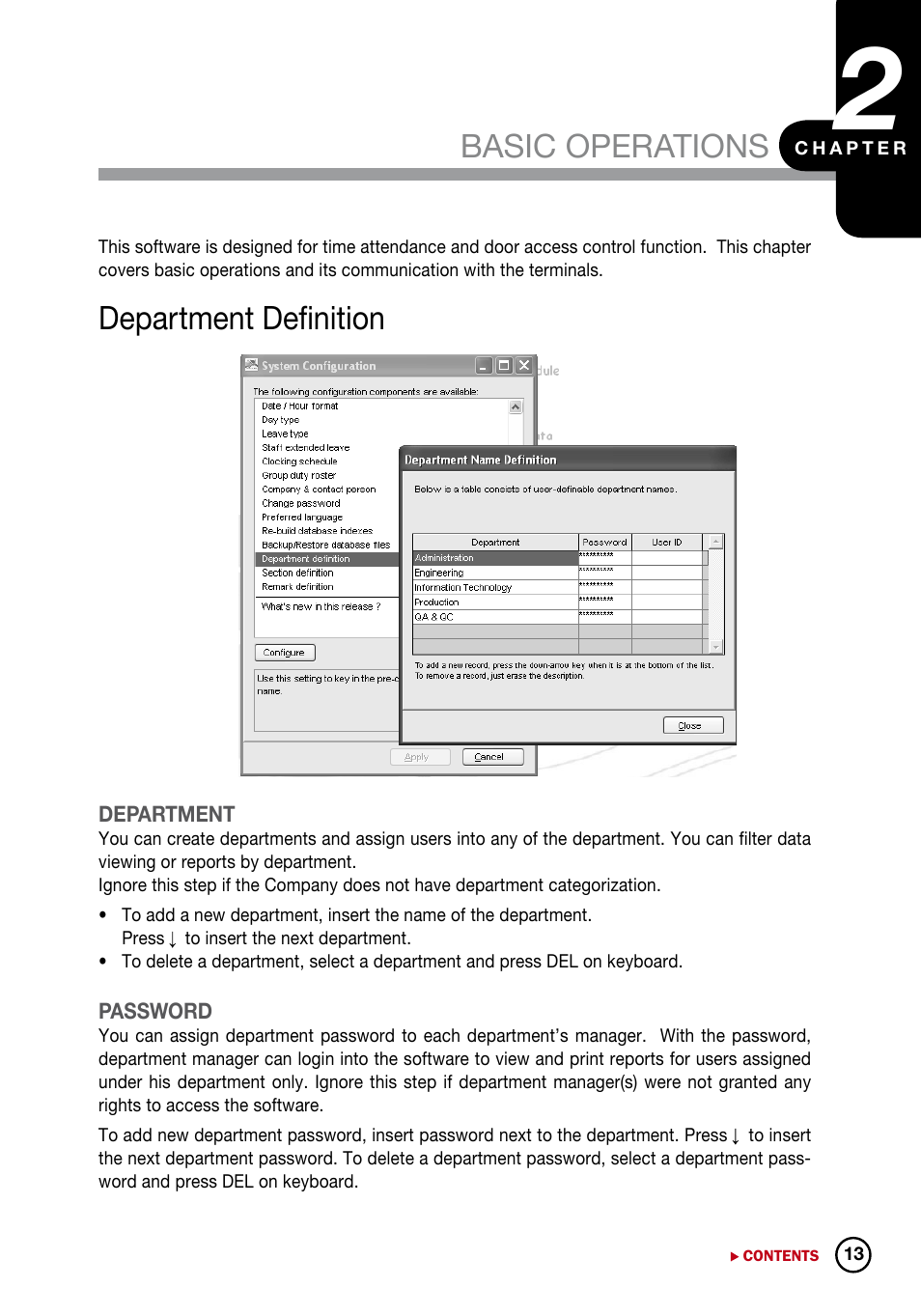 Chapter 2, Basic operations | FingerTec DiGiTime (OEM) User Manual | Page 14 / 98