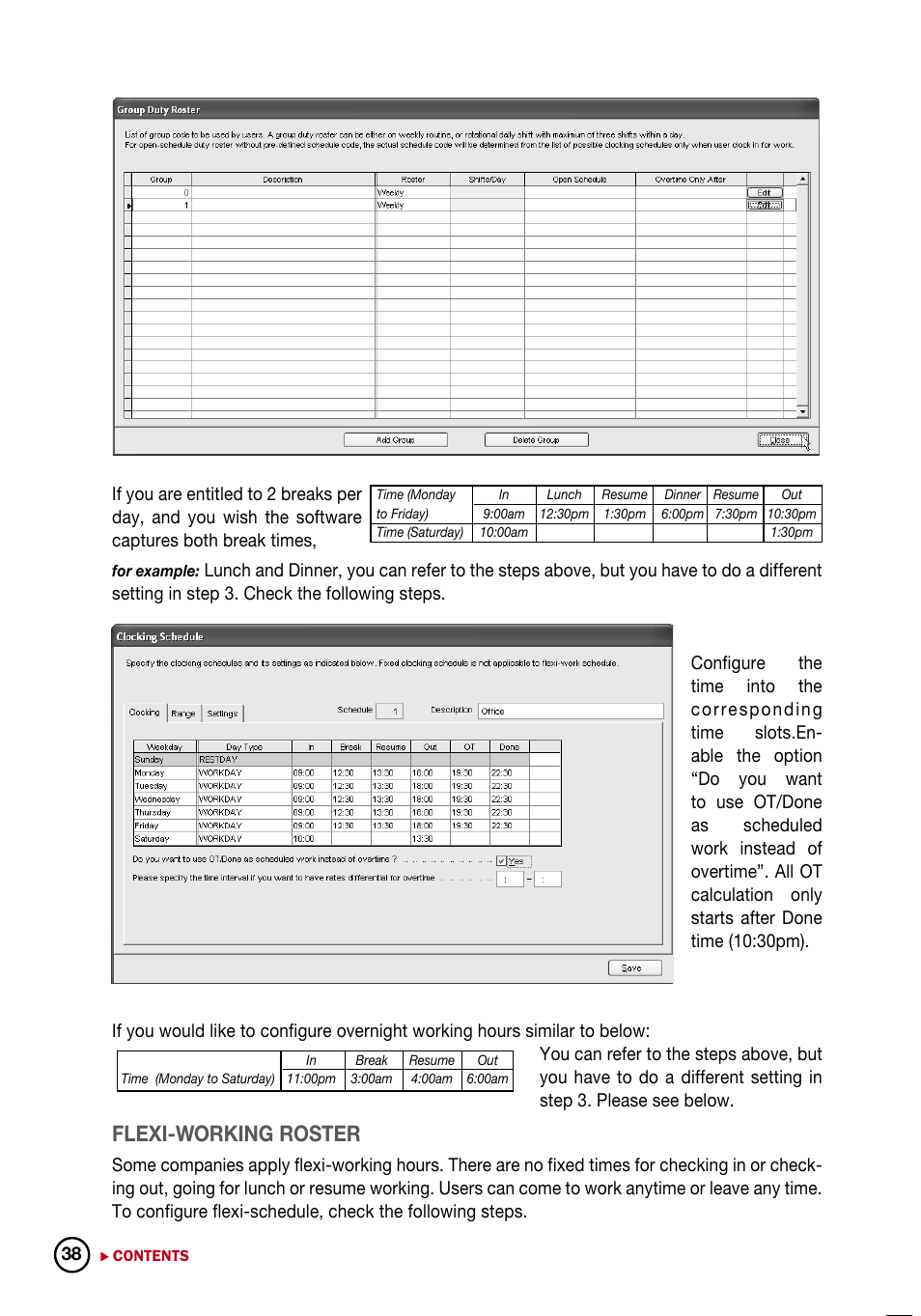 Flexi-working roster | FingerTec DiGiTime (OEM) User Manual | Page 39 / 98