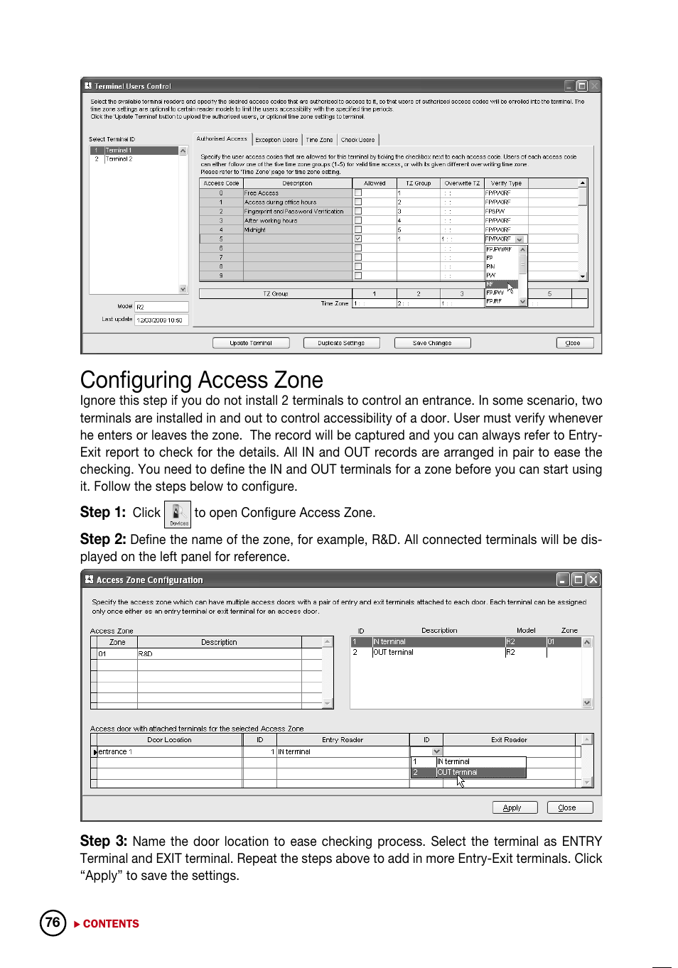 Configuring access zone | FingerTec DiGiTime (OEM) User Manual | Page 77 / 98