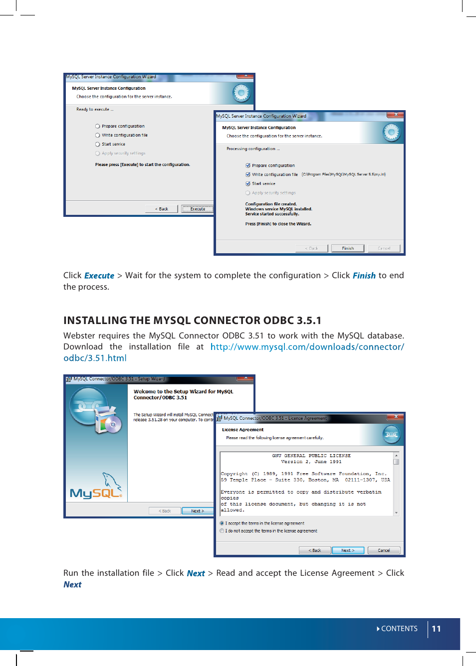 Installing the mysql connector odbc 3.5.1 | FingerTec Webster User Manual | Page 11 / 35