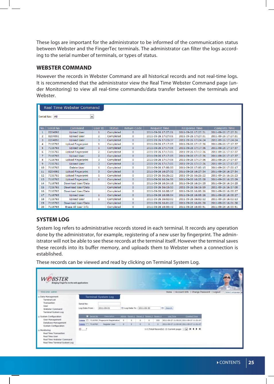 FingerTec Webster User Manual | Page 25 / 35