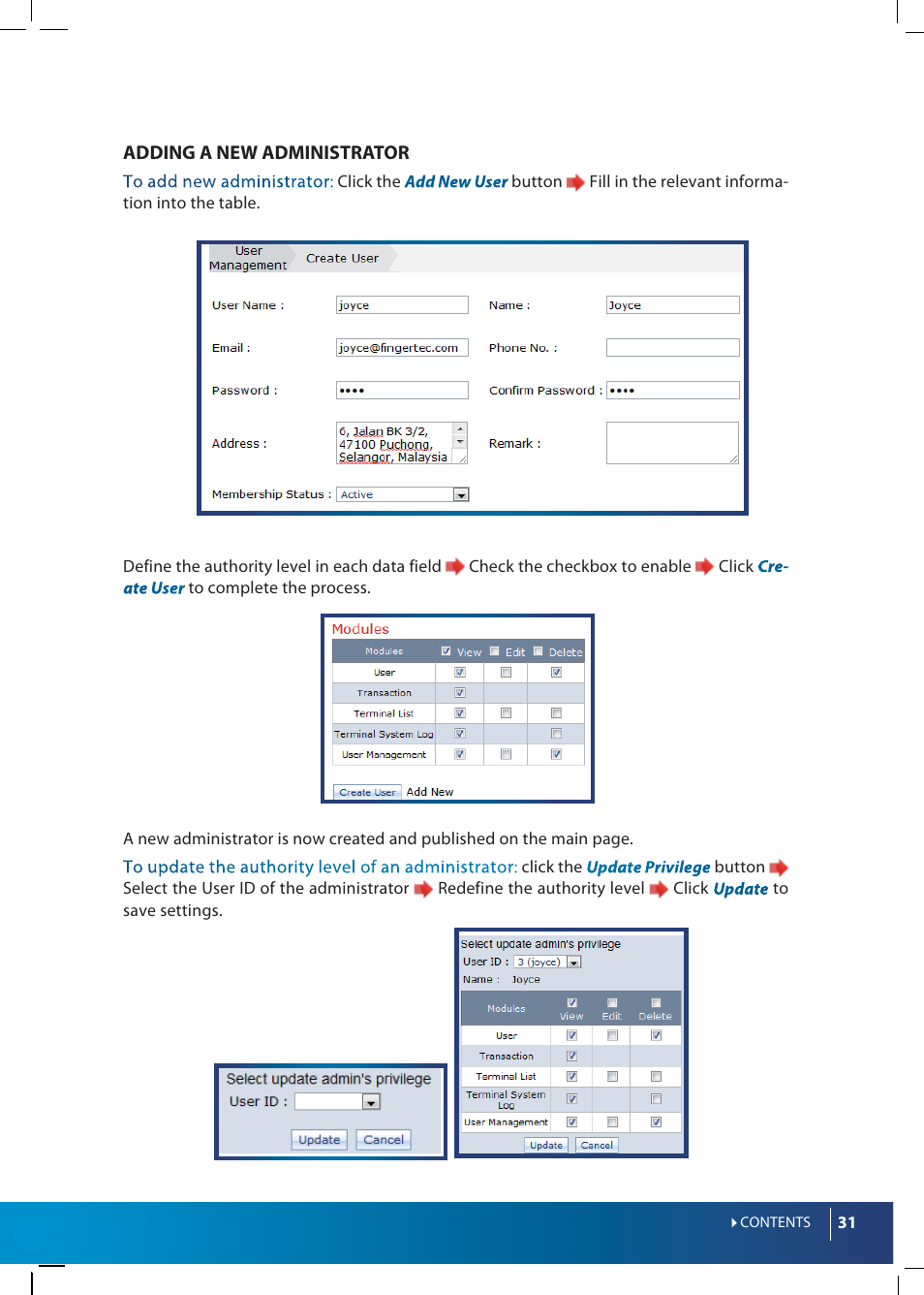 FingerTec Webster User Manual | Page 31 / 35