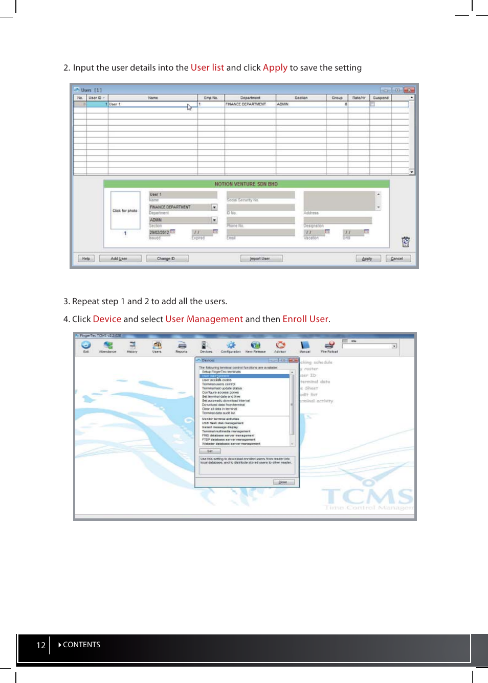 FingerTec InfoManager User Manual | Page 12 / 19