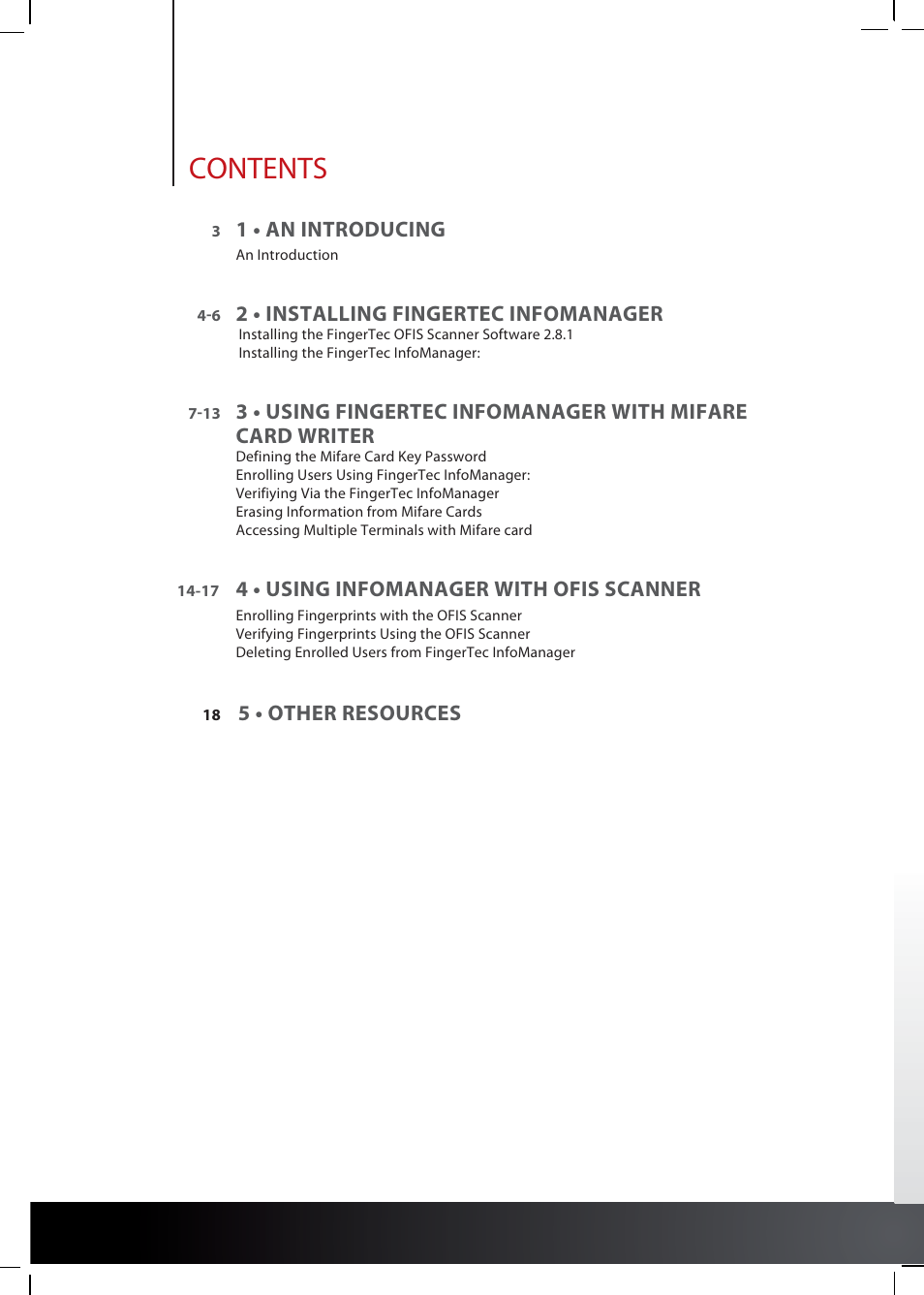 FingerTec InfoManager User Manual | Page 2 / 19