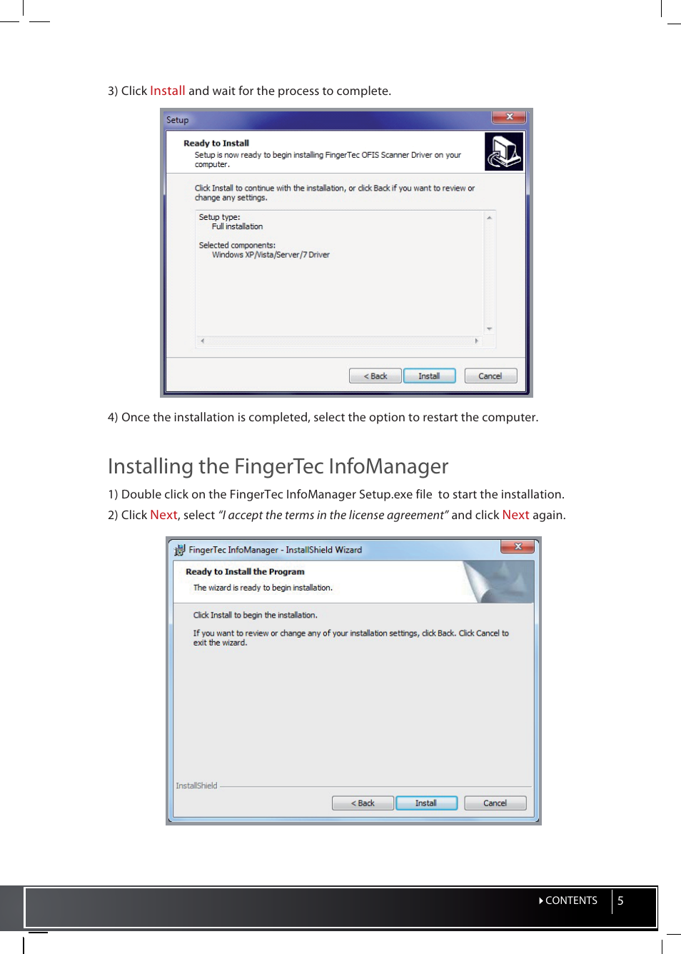 Installing the fingertec infomanager | FingerTec InfoManager User Manual | Page 5 / 19