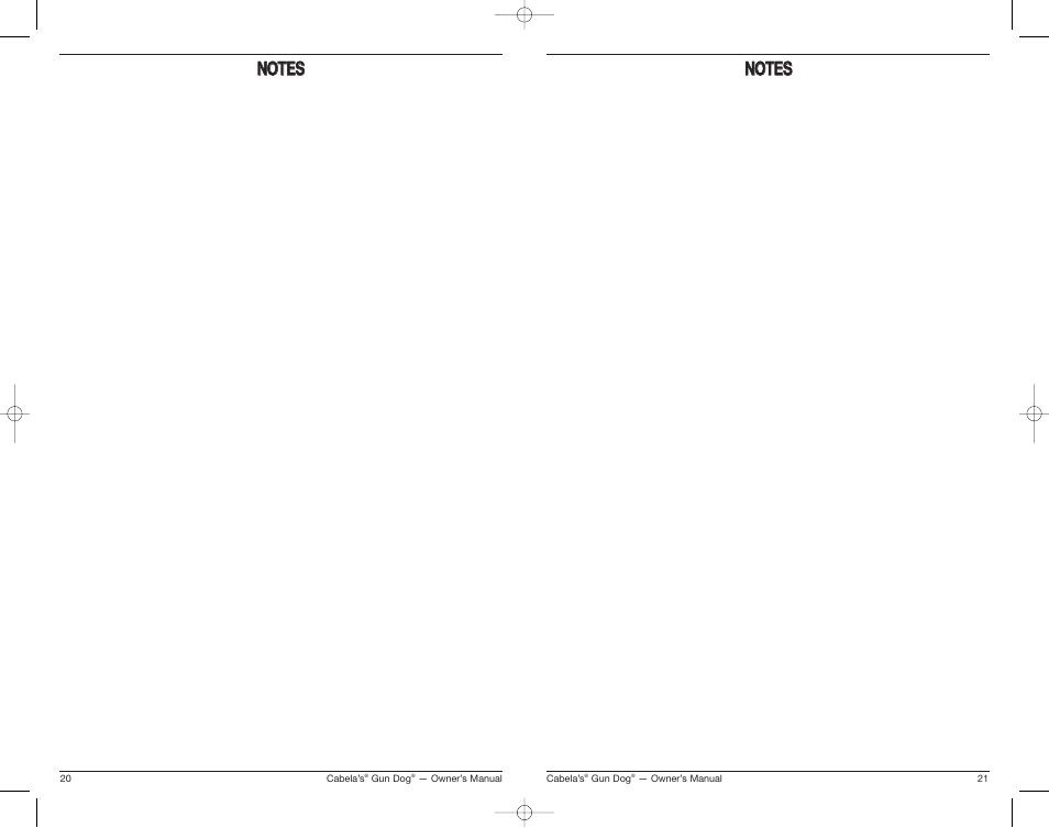 Nno ot te es s n no ot te es s | Cabela's Gun Dog Transmitter and Collar Receiver GS-6001 User Manual | Page 11 / 13