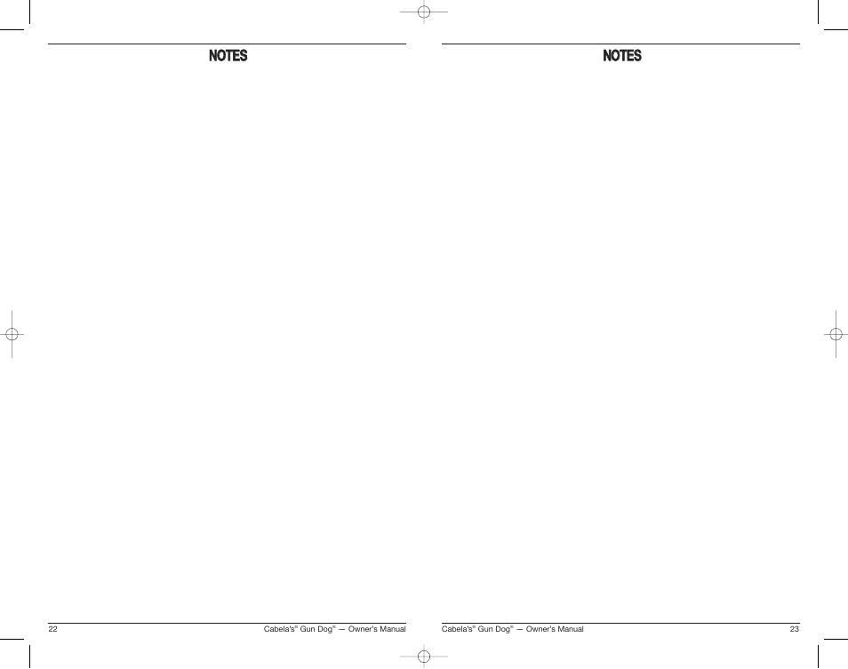 Nno ot te es s | Cabela's Gun Dog Transmitter and Collar Receiver GS-6001 User Manual | Page 12 / 13