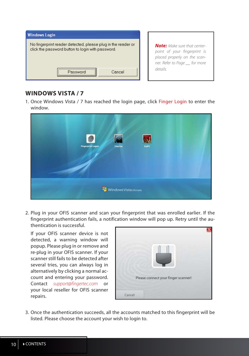 Windows vista / 7 | FingerTec OFIS Gateway User Manual | Page 10 / 36
