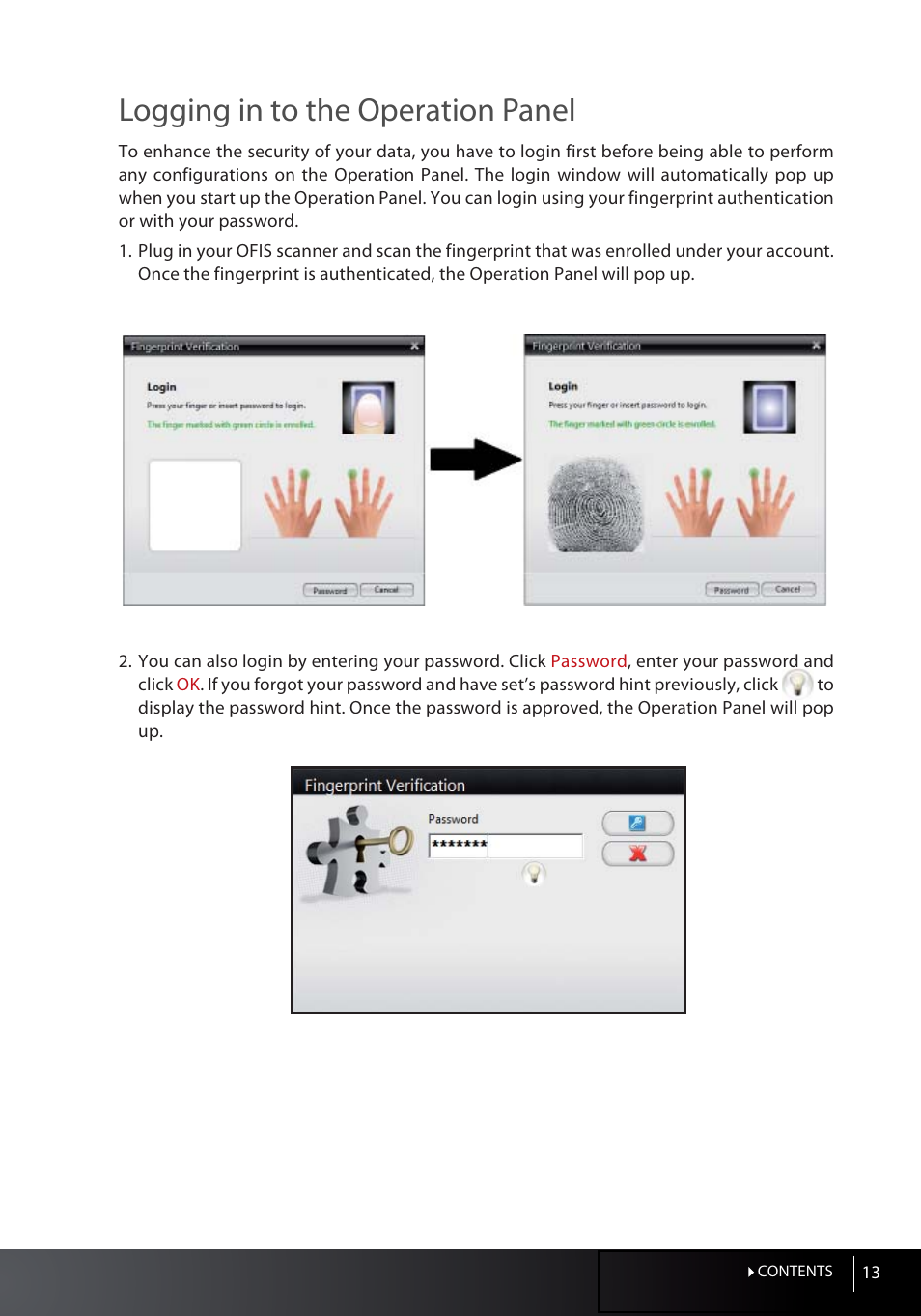 Logging in to the operation panel | FingerTec OFIS Gateway User Manual | Page 13 / 36