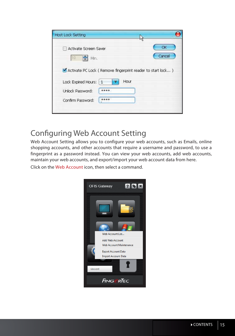 Confi guring web account setting | FingerTec OFIS Gateway User Manual | Page 15 / 36