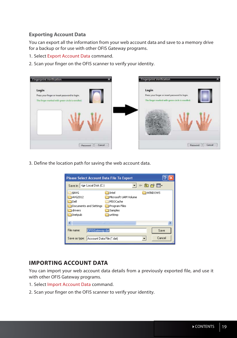 Importing account data | FingerTec OFIS Gateway User Manual | Page 19 / 36