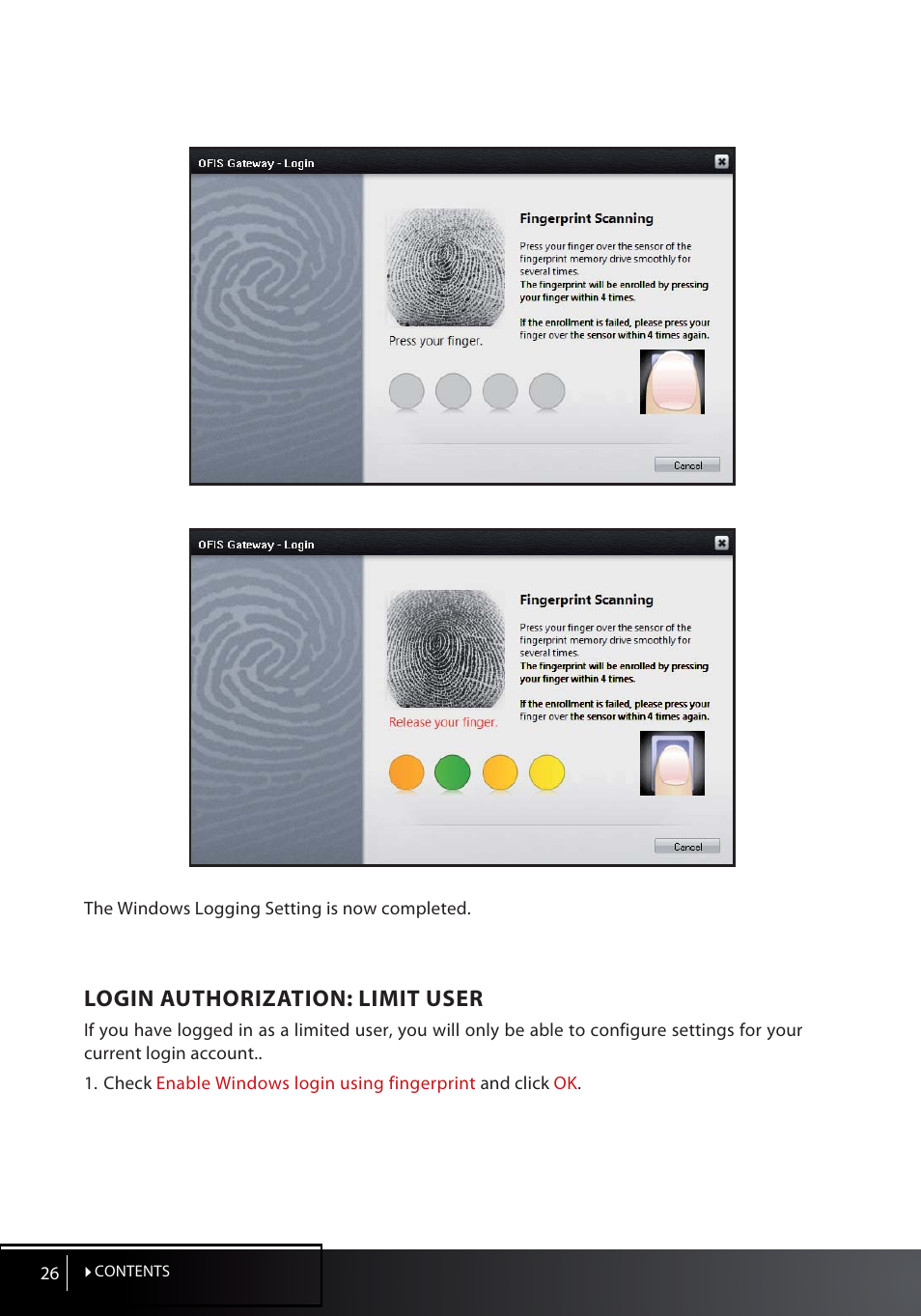 Login authorization: limit user | FingerTec OFIS Gateway User Manual | Page 26 / 36