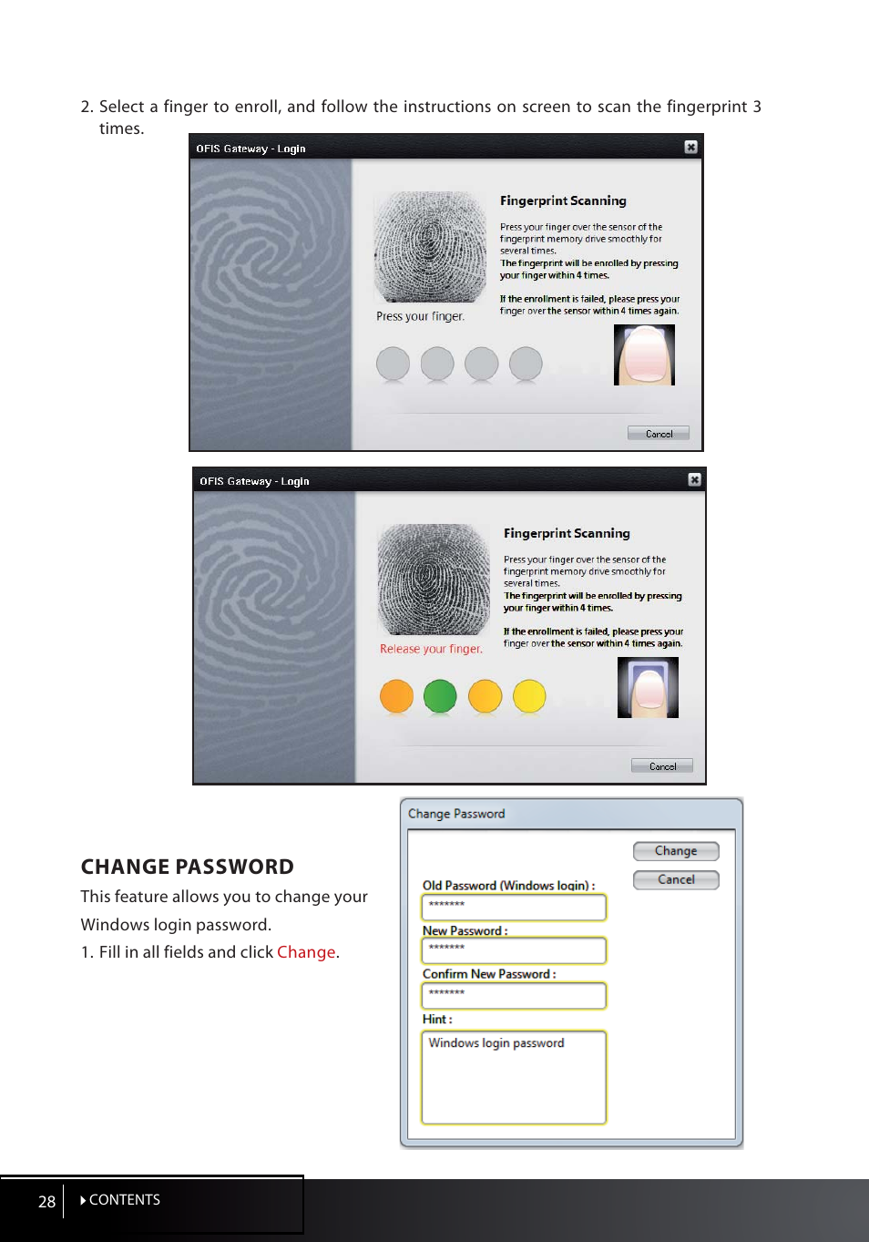 Change password | FingerTec OFIS Gateway User Manual | Page 28 / 36